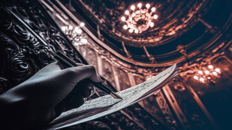 Double exposure of a hand holding a fountain pen writing on paper